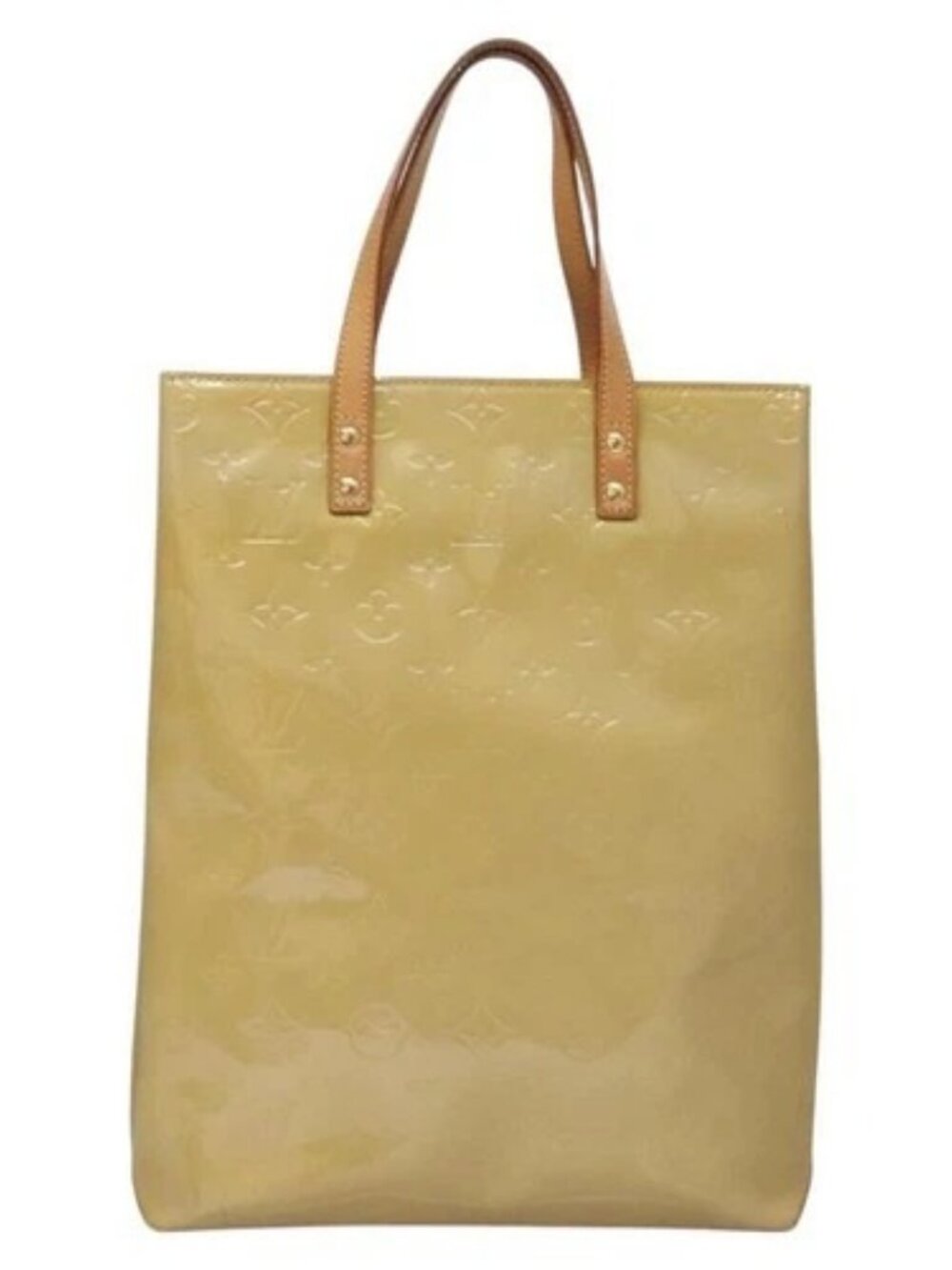LOUIS VUITTON Monogram Vernis Reade MM Hand Bag Beige M91141 LV Auth sw134 - Picture 2 of 15
